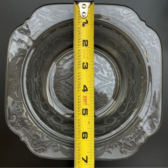 Vintage Clear Glass Madrid Pattern Butter Dish with Dome Lid - Picture 11 of 13